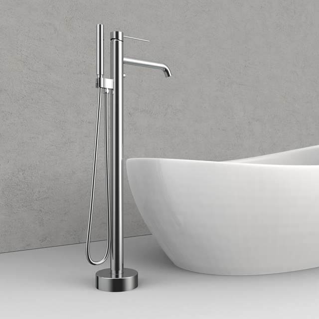 cUPC Rubinetto per vasca da bagno con beccuccio indipendente cromato elegante e conciso dal design europeo