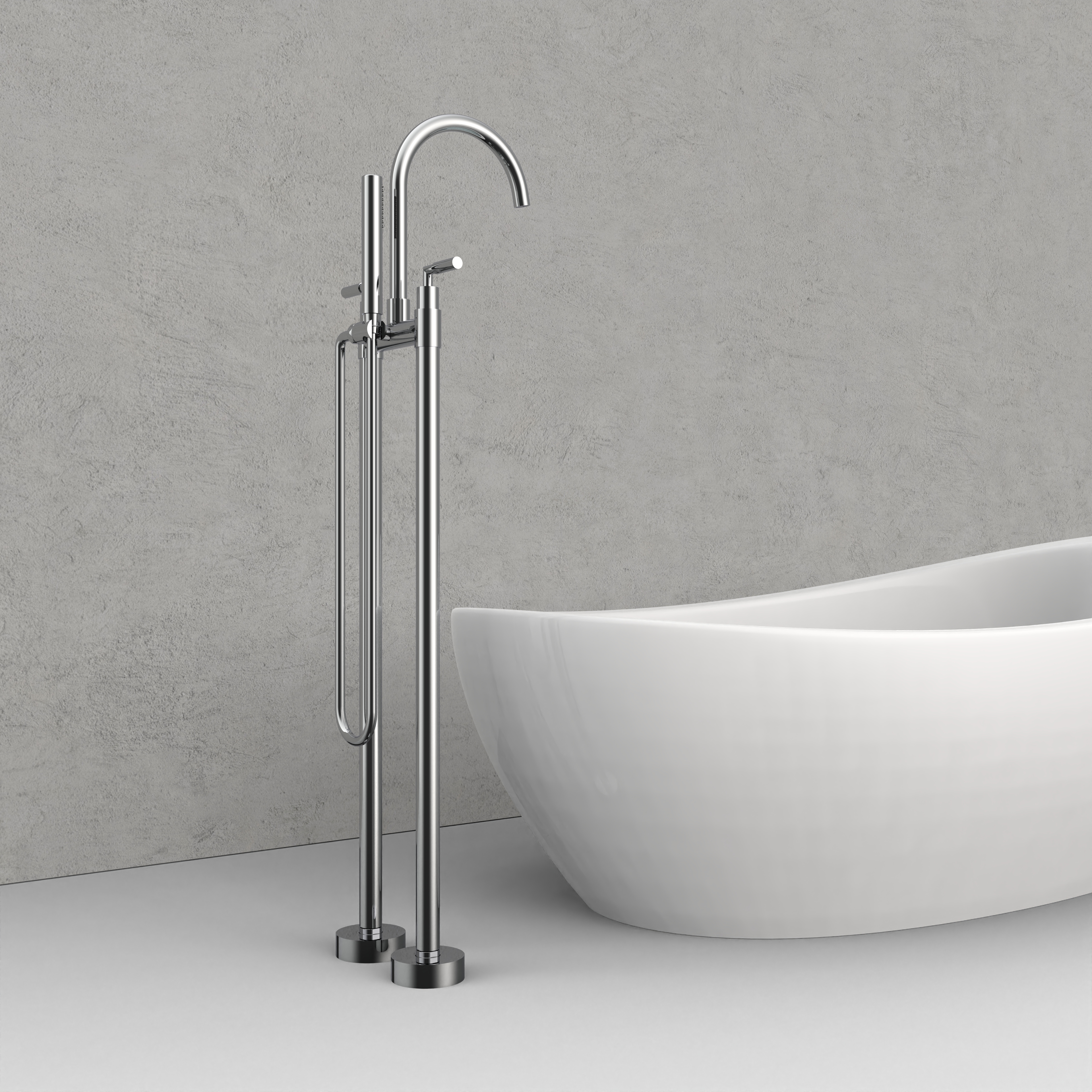 Rubinetto per vasca da bagno a pavimento in ottone elegante e durevole per un'estetica moderna