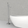 Rubinetto per vasca da bagno freestanding dal design rotondo in ottone cromato lucido